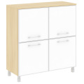 Офисный шкаф квадратный закрытый со стеклом (white)