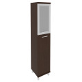 Офисный шкаф высокий узкий со стеклом в раме (левый/правый)